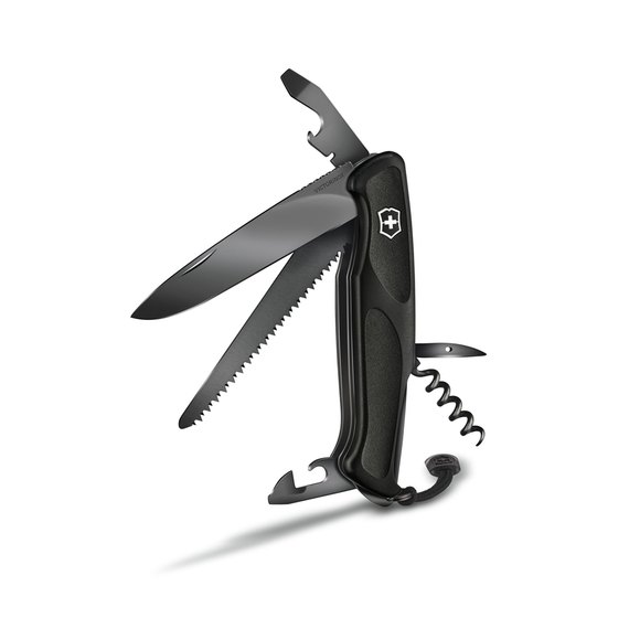 Нож Victorinox Delemont, RangerGrip 55 Onyx Black 130 мм, 0.9563.C31P