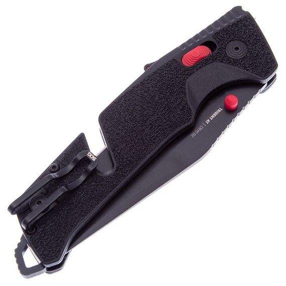 Нож SOG Trident AT (11-12-04-41), Покрытие клинка: Titanium Nitride, Цвет : Чёрный/Красный, Тип режущей кромки: Гладкое лезвие, изображение 2