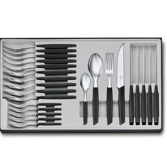 Набор кухонный Victorinox Swiss Modern Table Set 24шт черный 6.9093.12W.24, Цвет: Чёрный
