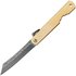 Карманный нож Higonokami Hoseki Damascus 01PE311, Цвет : Gold , Марка стали: Дамасская сталь, Материал рукояти: Латунь