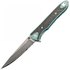 Нож Artisan Shark Damascus Titanium green (1707GD-GN), Покрытие клинка: Черное, Цвет : Green